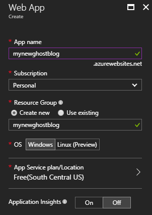 app service free plan