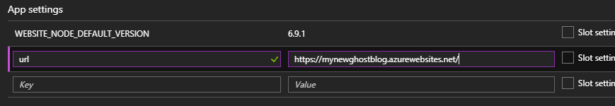 URL app setting