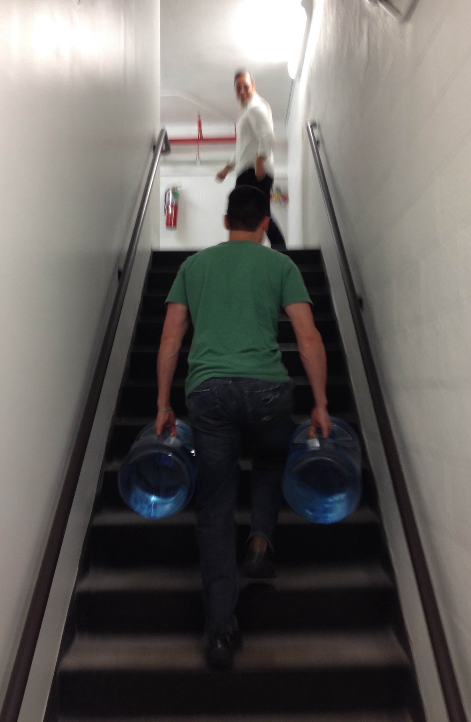 carrying water upstairs